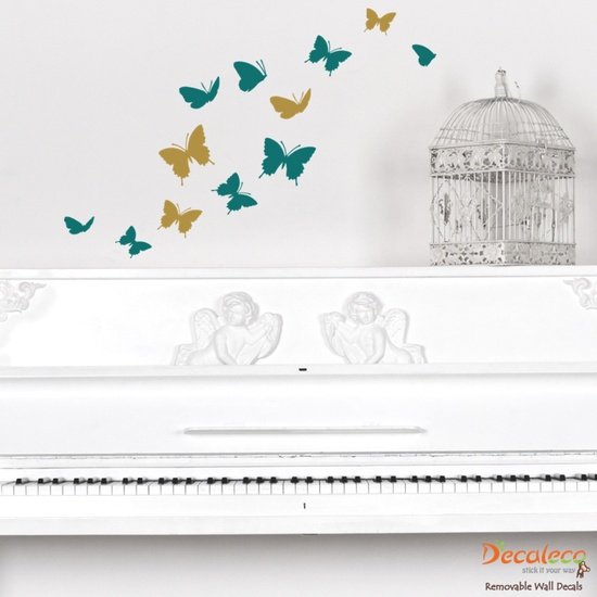 Flock of 12 Butterfly wall decal